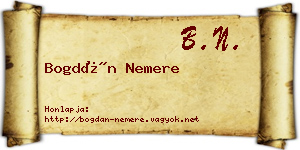 Bogdán Nemere névjegykártya
